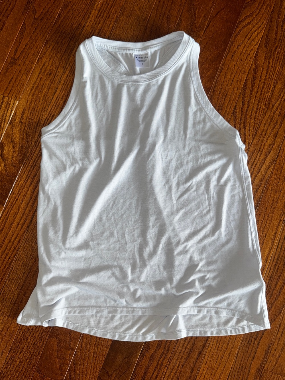 Athleta Ease In Tank Powder Light Blue Relaxed Workout Top Size Small